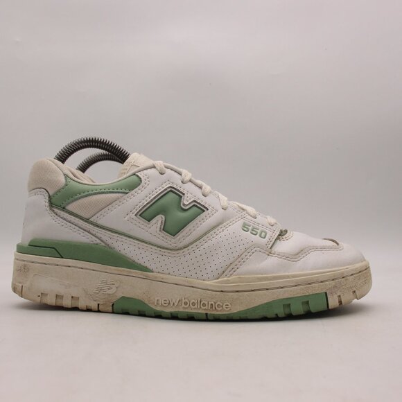 New Balance 550 Men's Size 8 D White Mint Green Leather Athletic Shoes BB550FS1 - Picture 1 of 10